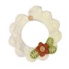 White Flower Dog Collar Crochet Necktie Bandana