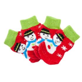 Knitted Cartoon Cute Christmas Dog Foot Covers Snowman