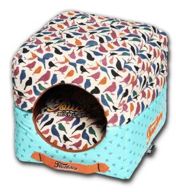 Chirpin-Avery Convertible and Reversible Squared Collapsible Dog House Bed