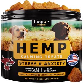 Calming Chews w/ Hemp Oil Aid During Thunderstorms Car Rides Hip Joint Health