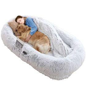 Human Size Dog Bed with Pillow Blanket Bean Bag Washable