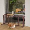 Wooden Dog Gate Adjustable Indoor Freestanding