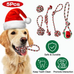 5Pcs Christmas Dog Rope Chew-Interactive Toys Set