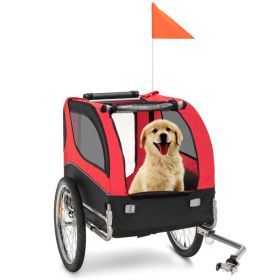 Dog Bike Trailer Foldable Cart W/ 3 Entrances