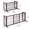 Wooden Dog Gate Adjustable Indoor Freestanding