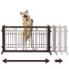 Wooden Dog Gate Adjustable Indoor Freestanding