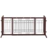 Wooden Dog Gate Adjustable Indoor Freestanding