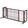 Wooden Dog Gate Adjustable Indoor Freestanding