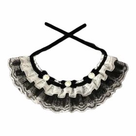 Retro Lace Collars Handmade Dog Neckerchief Beads 8.2-11.2"