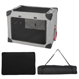 3-Door Dog Crate-Removable Pad & Metal Frame