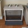 Dog Crate Furniture 38 Inch Heavy-Duty Gray