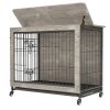 Dog Crate Furniture 38 Inch Heavy-Duty Gray