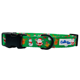 Cutie Ties Fun Design Dog Collar (Color: Christmas Festive Green, Size: Small)