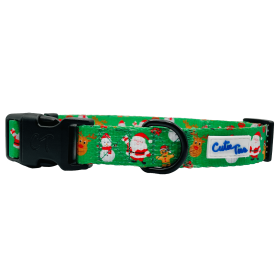 Cutie Ties Fun Design Dog Collar (Color: Christmas Festive Green, Size: Medium)