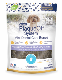 PlaqueOff - MINI Dental Care Bones (Type: Vegetable Fusion with Blueberry)