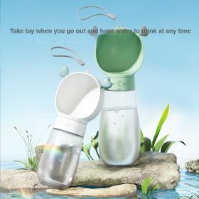 Portable 2 In 1 Dog Water Bottle Dispenser-Food Container (Color: Green, Size: 350ML)