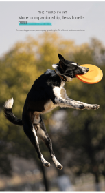 Bite-resistant Frisbee dog training floating interactive toy (Color: Blue Large (235mm), Size: 20cm without zipper)