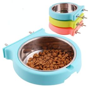 Stainless steel Dog hanging bowl overturn proof dog bowl (Color: Small green)