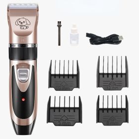 Grooming Kit Low Noise; Rechargeable; Thick Coats Clippers (Color: gold)