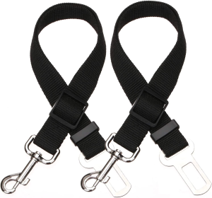 2pcs Dog Car Seat Belt Safety Leash Seatbelt Harness (Specification (L * W): 2pcs, Colour: Black)