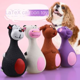 Latex sound cartoon dog toy- elephants & cows (Color: Brown puppy)