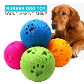 Rubber Ball Sound Interactive Durable Molar Dog Training Cleaning Teeth (Color: Orange)