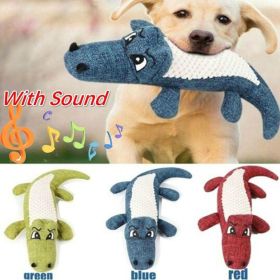 Dogs Animal Shape Plush Squeaky Chews Bite Resistant (Color: Blue)