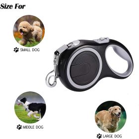 Automatic Retractable Dog Long Strong Leash For Large Dogs (Color: Black, Size: 5m-20kg)