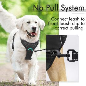 Dog No-Pull Harness w/ 2 Leash Clips; Adjustable Vest; Reflective (Color: Baby Blue, Size: Large)