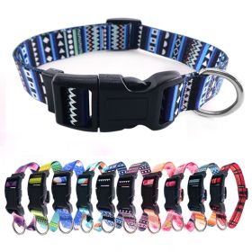 Digital printing Bohemian Ethnic dog collar (Color: Bohemian purple, Size: Collar S)