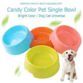 Quality Solid Color Lightweight Plastic Single Dog Bowl (Color: pink, Size: M)