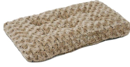 Plush Comfortable Crate Bed Washable Bed Kennel Pad (Color: Brown, Size: XS)