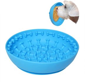 Slow Bowl Feeder Bowls w/ Suction Cup, Interactive Distractor Toy (Color: Blue)