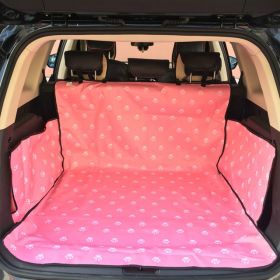 Dog Car Seat Cover Trunk Mat Cover Protector (Color: pink)