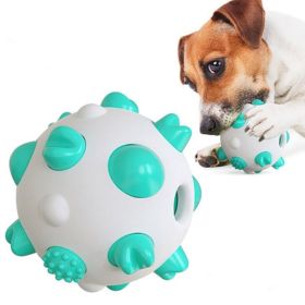 Dog Toy Interactive Chew Toy Non Toxic Bite Resistant Rubber Ball (Color: Blue)