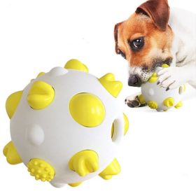 Dog Toy Interactive Chew Toy Non Toxic Bite Resistant Rubber Ball (Color: Yellow)