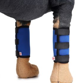 Front Leg Brace Compression Wrap Joint Pain Protection Sleeve (Color: Blue)