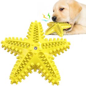 Sea Star Shaped Dog Toothbrush Grinding Sound Toy (Ships From: CN, Color: B)