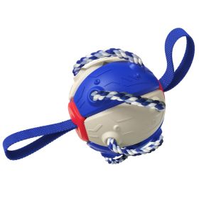 Soccer Ball Interactive Toys Dog Foldable Ball Molar Training Ball (Color: Blue)