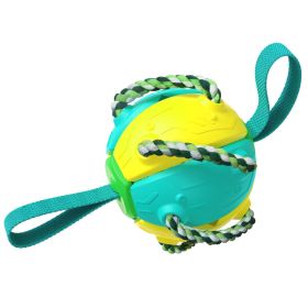 Soccer Ball Interactive Toys Dog Foldable Ball Molar Training Ball (Color: Yellow)