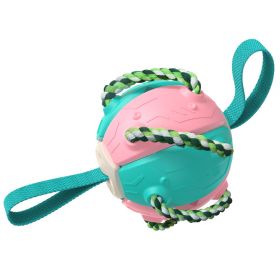 Soccer Ball Interactive Toys Dog Foldable Ball Molar Training Ball (Color: pink)