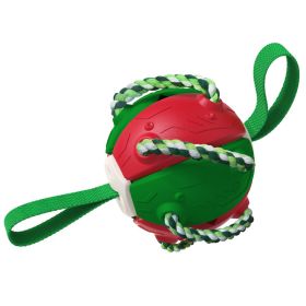 Soccer Ball Interactive Toys Dog Foldable Ball Molar Training Ball (Color: Green)