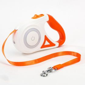 Streamer Led Lights Leash Automatic Extending Nylon Leash (Color: Orange, Size: 3M)