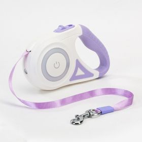 Streamer Led Lights Leash Automatic Extending Nylon Leash (Color: Purple, Size: 5M)