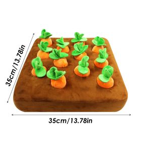 12 Plush Carrots Enrichment Dog Puzzle Toys Hide & Seek (Color: 12 Carrots 35x35cm)