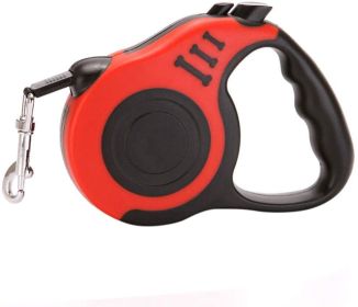 Dog Leash Retractable  Anti-Slip - One-Handed Brake (Color: Red)