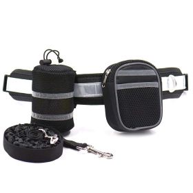 Strong Dog Leash Set Highly Reflective Threads (Color: Black)