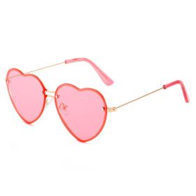 Lovely love cut edge rimless sunglasses (Colour: Gold framed powder slice)