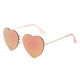 Lovely love cut edge rimless sunglasses (Colour: Gold frame powder mercury)