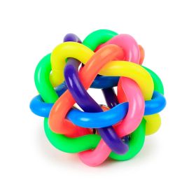 Colorful Rubber Balls W/ Bell Bite Resistant Interactive (Size: Small)